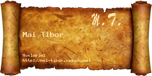 Mai Tibor névjegykártya